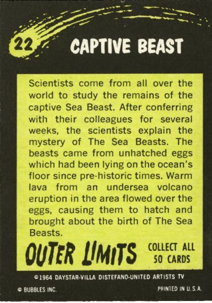 1964 Topps Bubbles Outer Limits